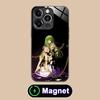Аниме Неон C.C Чехол для телефона для iPhone 17 16 15 14 13 12 11 Air Pro Max Plus Mini Стеклянная MagSafe Крышка