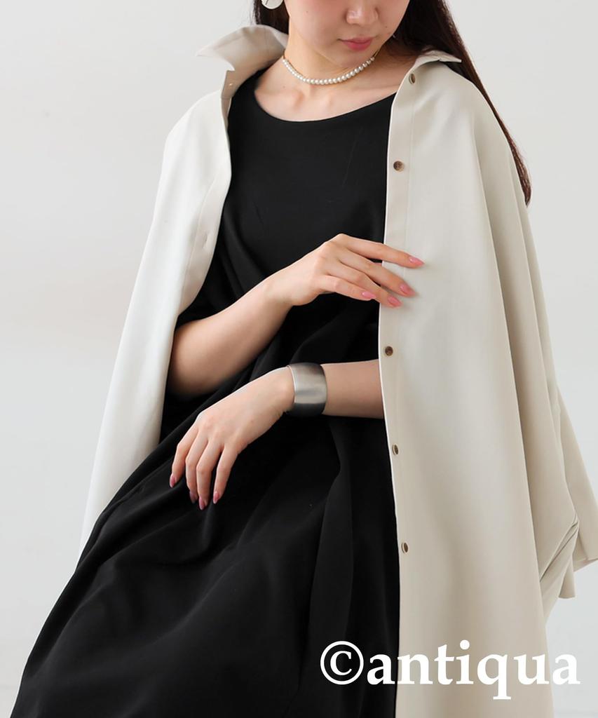 Antiqua Dolman Short Regular Size Women's Dress, Sleeve, (S-L), 05, Black, PN-00471