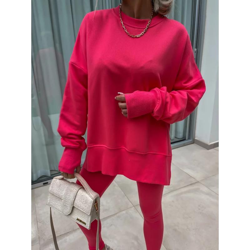 Женские повседневные узкие брюки свободный свитер комплект из двух предметов