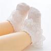 0-8Y Baby Girls Mesh Lace Ruffle Socks Solid Color Cotton Short Sock Kids Anti-Skid Princess Socks for Toddler