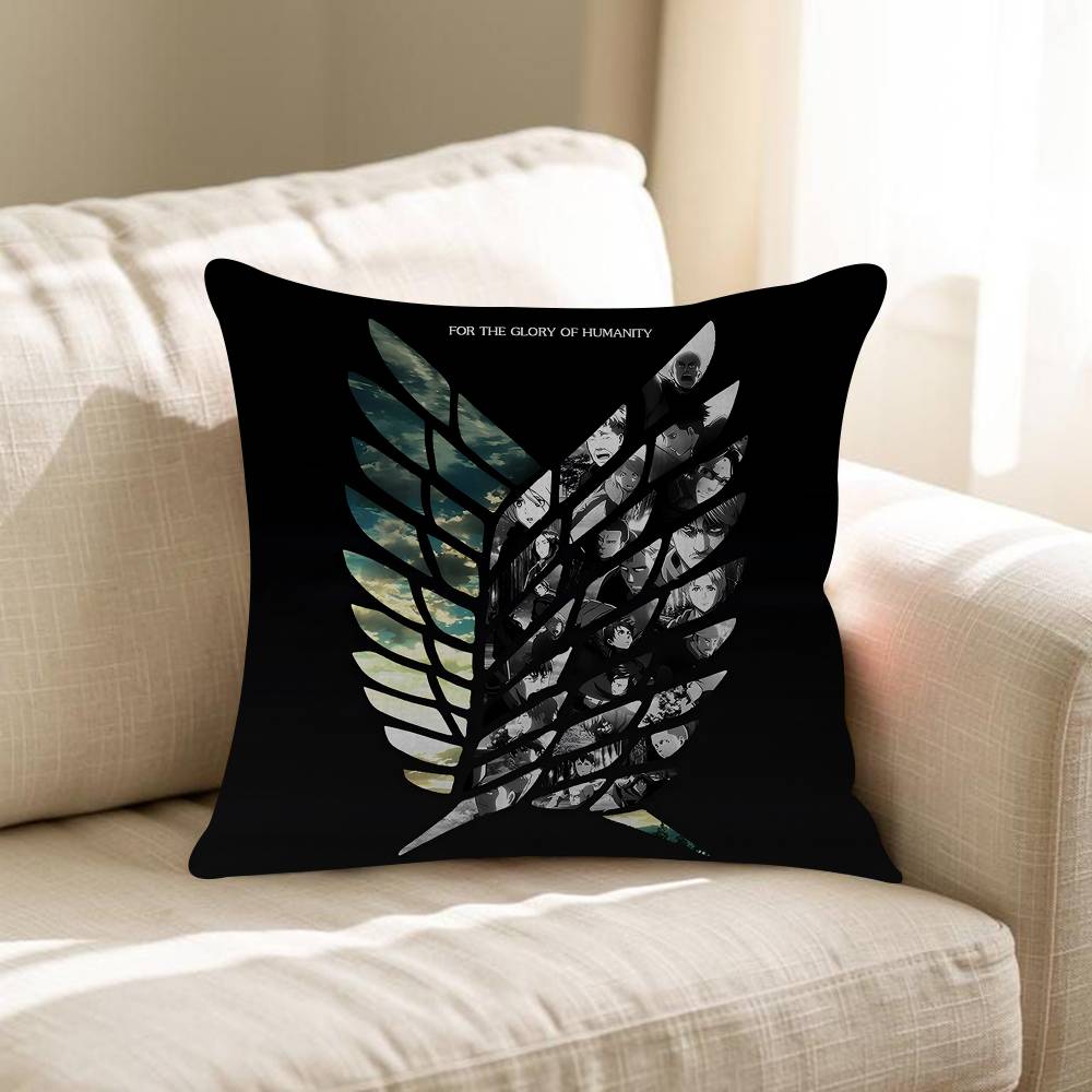 Anime Comics Attack On The Giant Cushion Cover Inches Farmhouse Decor Home Throw Pillow Covers For Couch Decorations