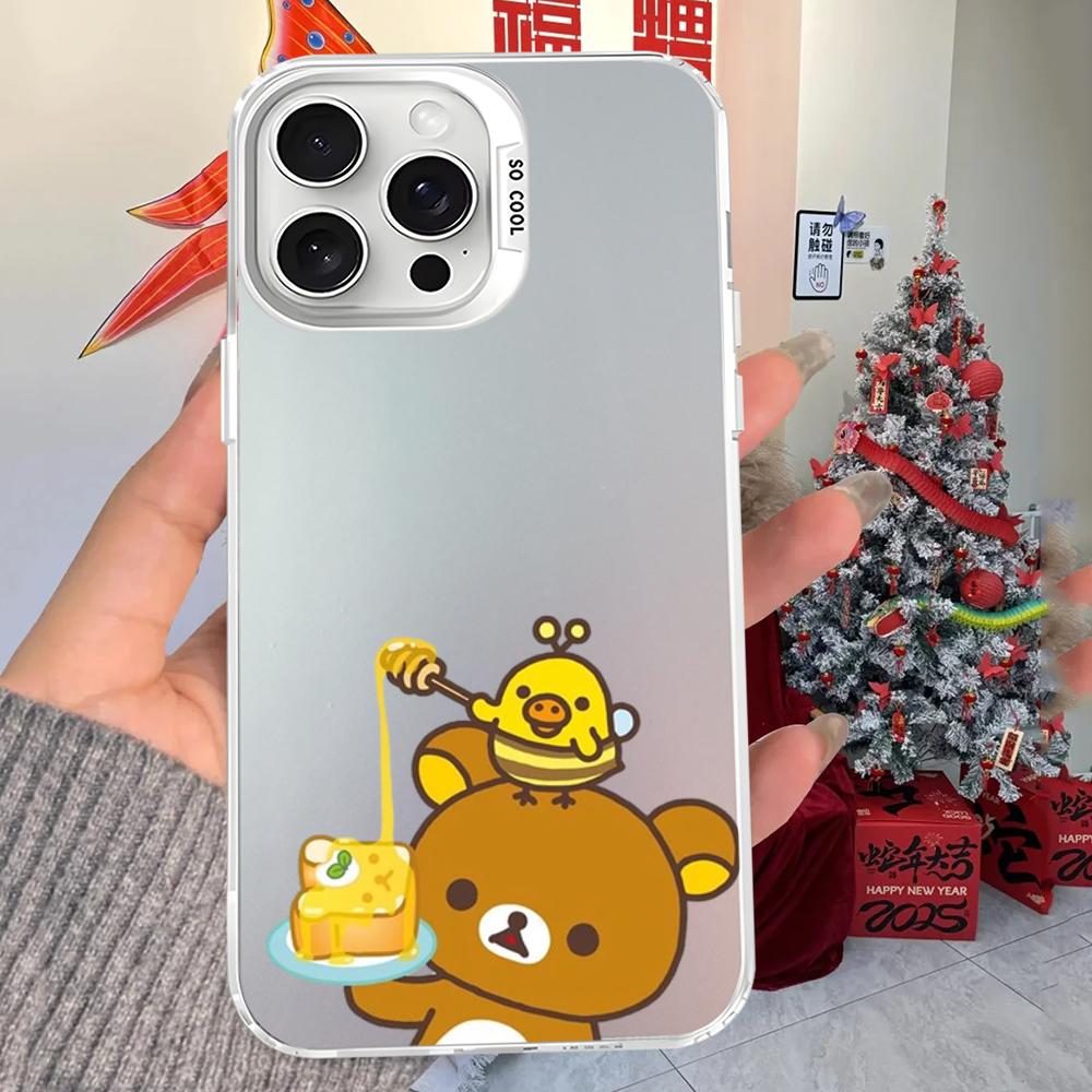 Чехол для телефона Rilakkuma для iPhone 16 15 14 13 12 11 Pro Max X XR XSMAX 8 7 Plus Матовый Ударопрочный Задний Чехол