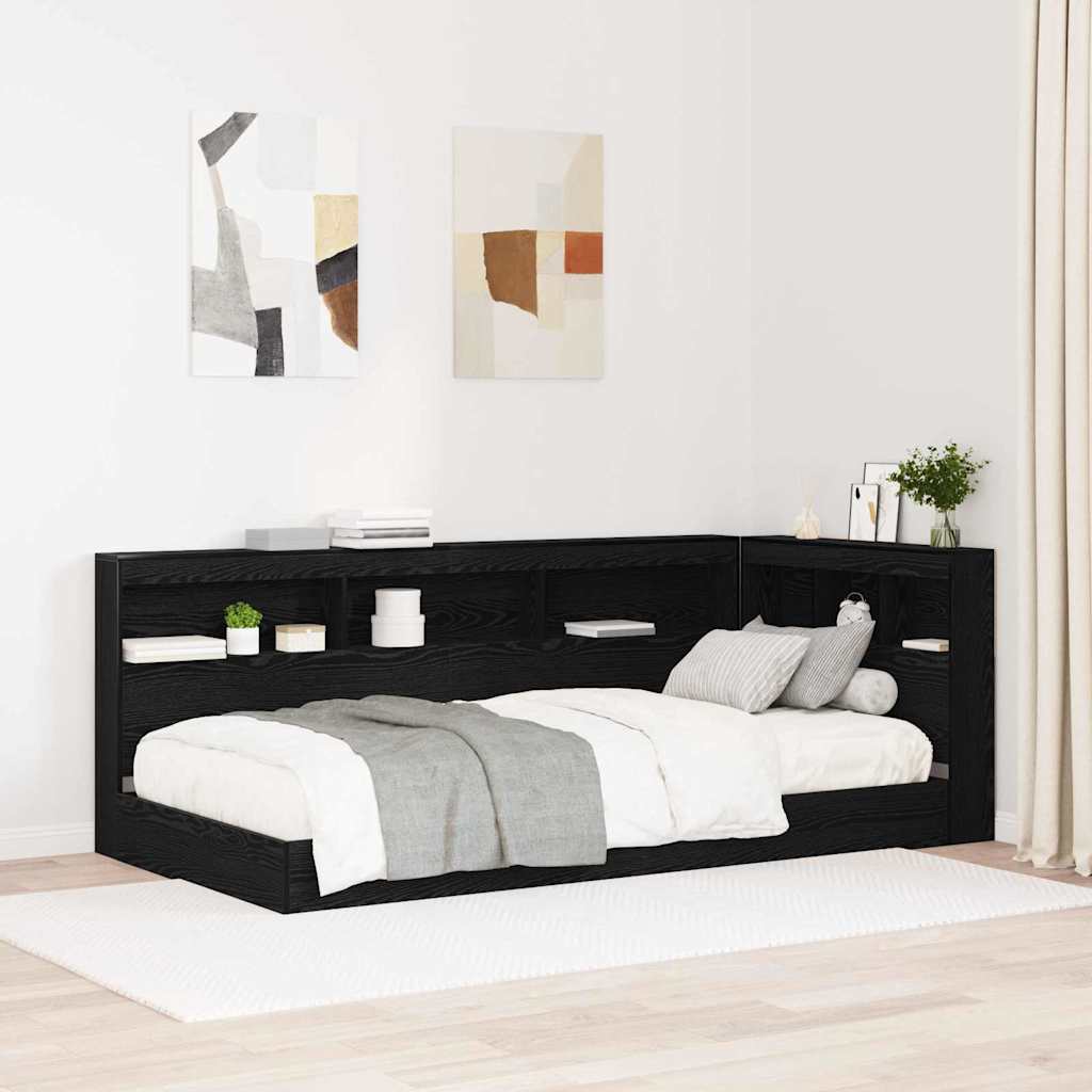 Storage Headboard Black Oak Effect 75 cm Particleboard