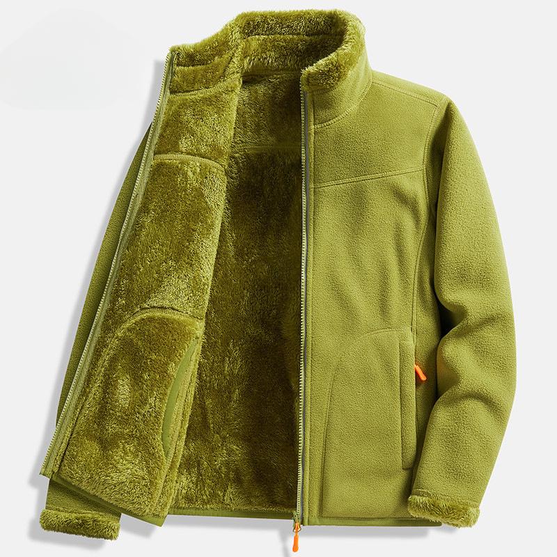 Fleece Jacket, Polar Fleece Jacket, Double-sided Wear, Thick Coral Fleece Sweater, Cardigan