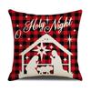 Красный и черный клетчатый рождественский наволочка мультяшный принт льняная наволочка для диванной подушки