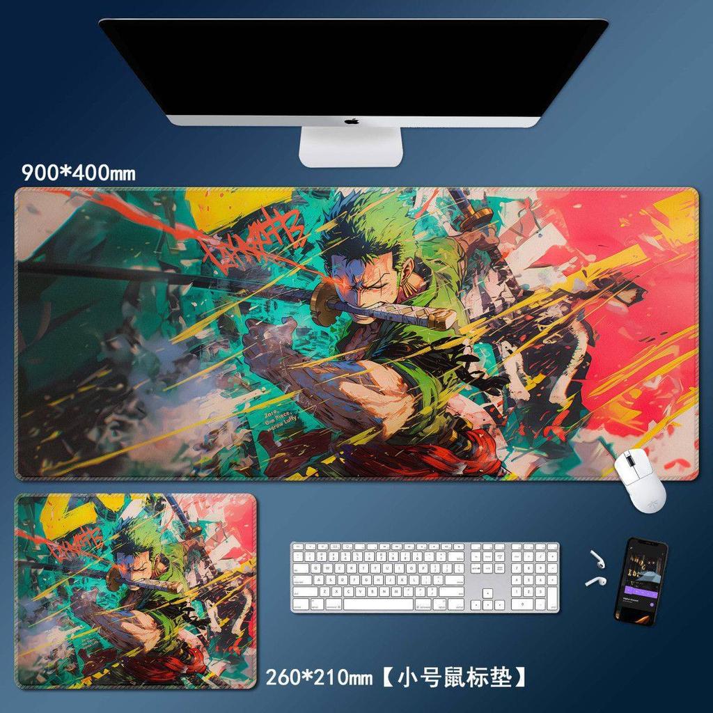Boys Nonslip and Dirty Office Mouse Pad ONE PIECE Mouse Pad Large Luffy Roronoa Zoro Keyboard Pad Anime Peripheral Table Pad