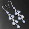 925 Sterling Silver Moonstone Gemstone Dangle Earring, Birthstone Earring, Women Earring, Gift For Her, Bezel Earring