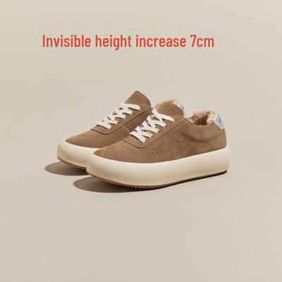 Женские туфли на толстой подошве в стиле ретро из бархата, увеличивающие рост: 2023 Милый уродливый дизайн хлеба со звездами