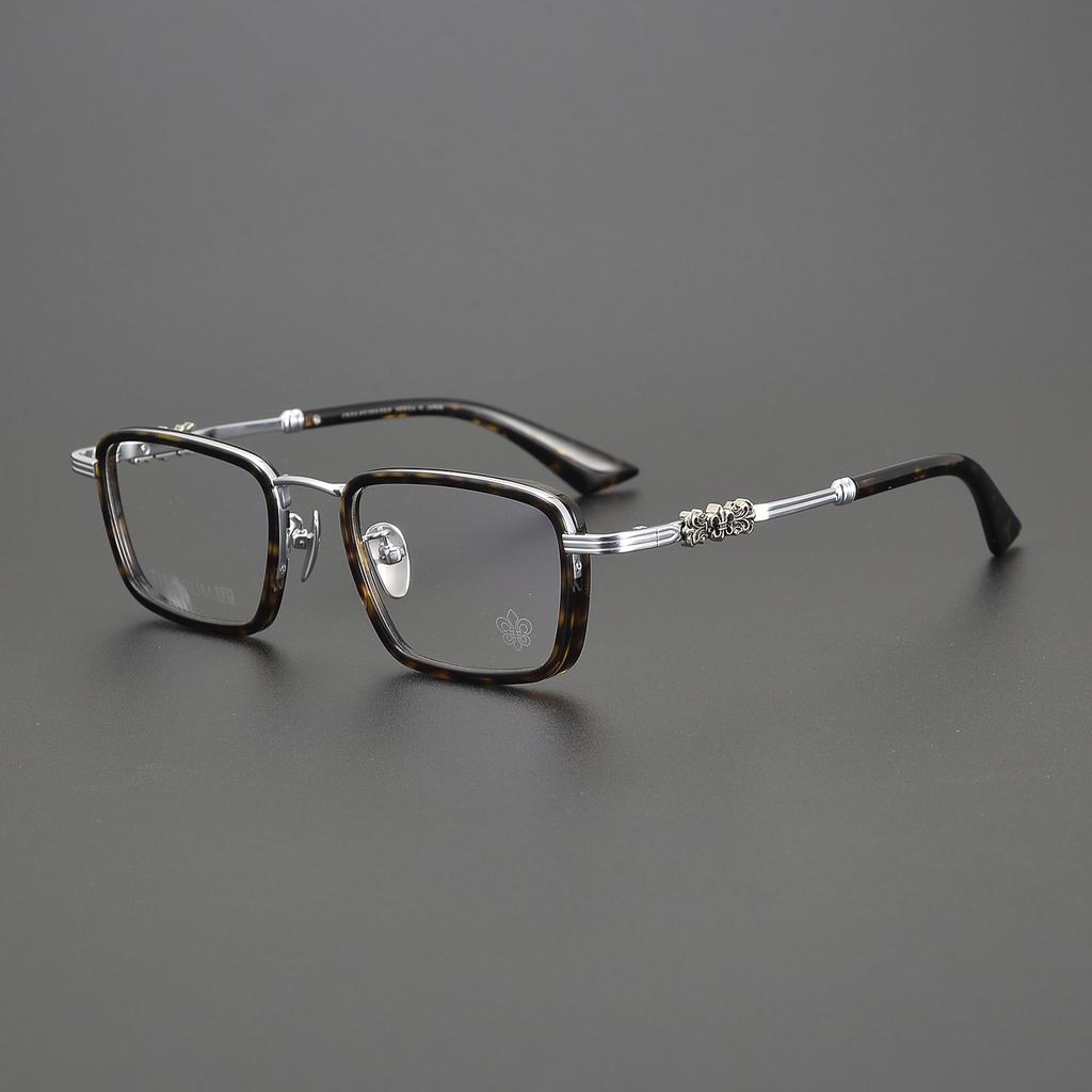 2024 New Fashion Men'S And Women'S Alloy Square Personality Trend Glasses Luxury Brand Designer Optical Prescription Frame