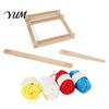 Knitting Loom Kit Wooden Weaving for Kids, Small with 2 Shuttles, 4 Beginners Rolls of Yarn, DIY Tapestry Weave Frame Adult and Beginner Friendly