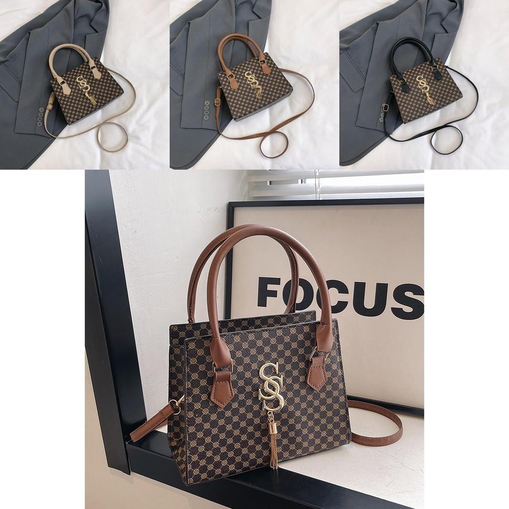 Стильная ретро клетчатая сумочка из элегантного полиуретана и мягкой структуры для повседневного использования