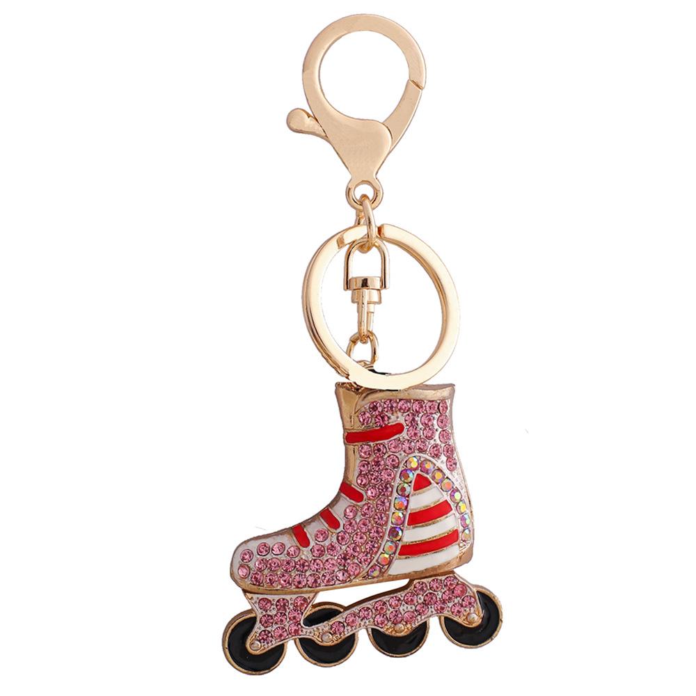 European American Diamond-Encrusted Skates Small Commodity Car Pendant for Metal Keychains Small Gift