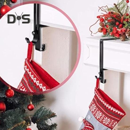 4/6/8 шт. держатель для рождественских чулок, крючки 2-в-1, регулируемая вешалка для камина, гирлянда, чулки без сверления, металлические крючки, украшение для камина