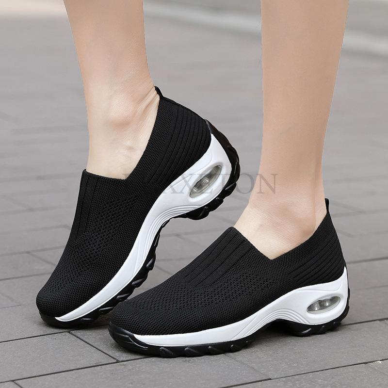 Женские туфли для ходьбы Slip-On, ортопедические, диабетические, женские, на платформе, мюли, легкие, сетчатые, на танкетке, женские кроссовки