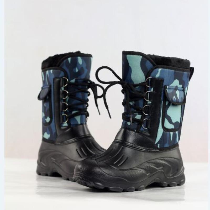Зимние ботинки для холодной погоды, высокие, легкие, водонепроницаемые, теплые ботинки из ЭВА, нескользящие, для рыбалки, флисовые, мужские рабочие ботинки