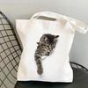 3D Realistic Cute Kitten Print Large Capacity Canvas Tote Bag for Students