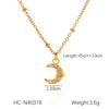 Titanium Steel Necklace for Women with Waterdrop Moon Star Clover Pendant Dainty Collarbone Chain Jewelry Gift