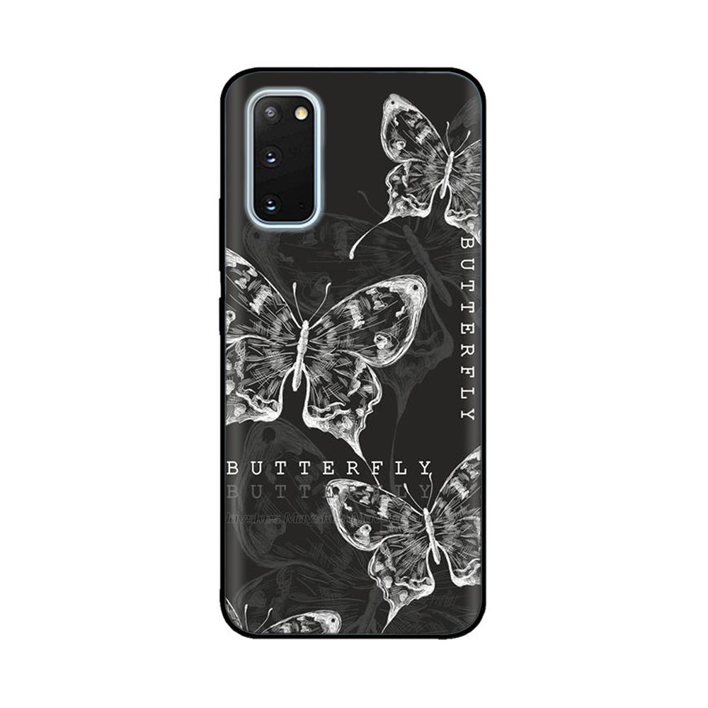 Чехол для Samsung Galaxy S20 Чехол для телефона Сердце-Бабочка для Samsung S20 FE Жидкий силикон Fundas для Samsung S20 Ultra S 20