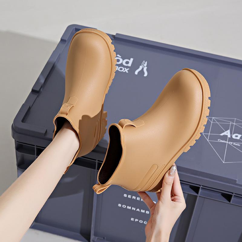 Модные женские дождевые туфли большого размера, мужские женские водонепроницаемые нескользящие резиновые сапоги, женские утепленные садовые галоши, размер 36-44