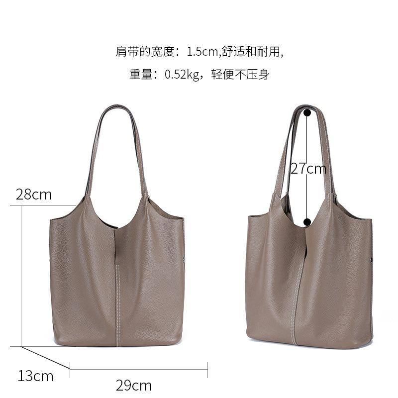 Leather Women's Bags New Tote Bags Large Capacity Women's Versatile Shoulder Bags Commuter Bucket Bags