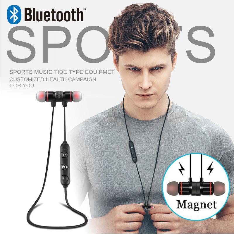 NEW 5.0 Bluetooth Earphone Sports Neckband Magnetic Wireless Stereo Earbuds Metal Headphones With Mic