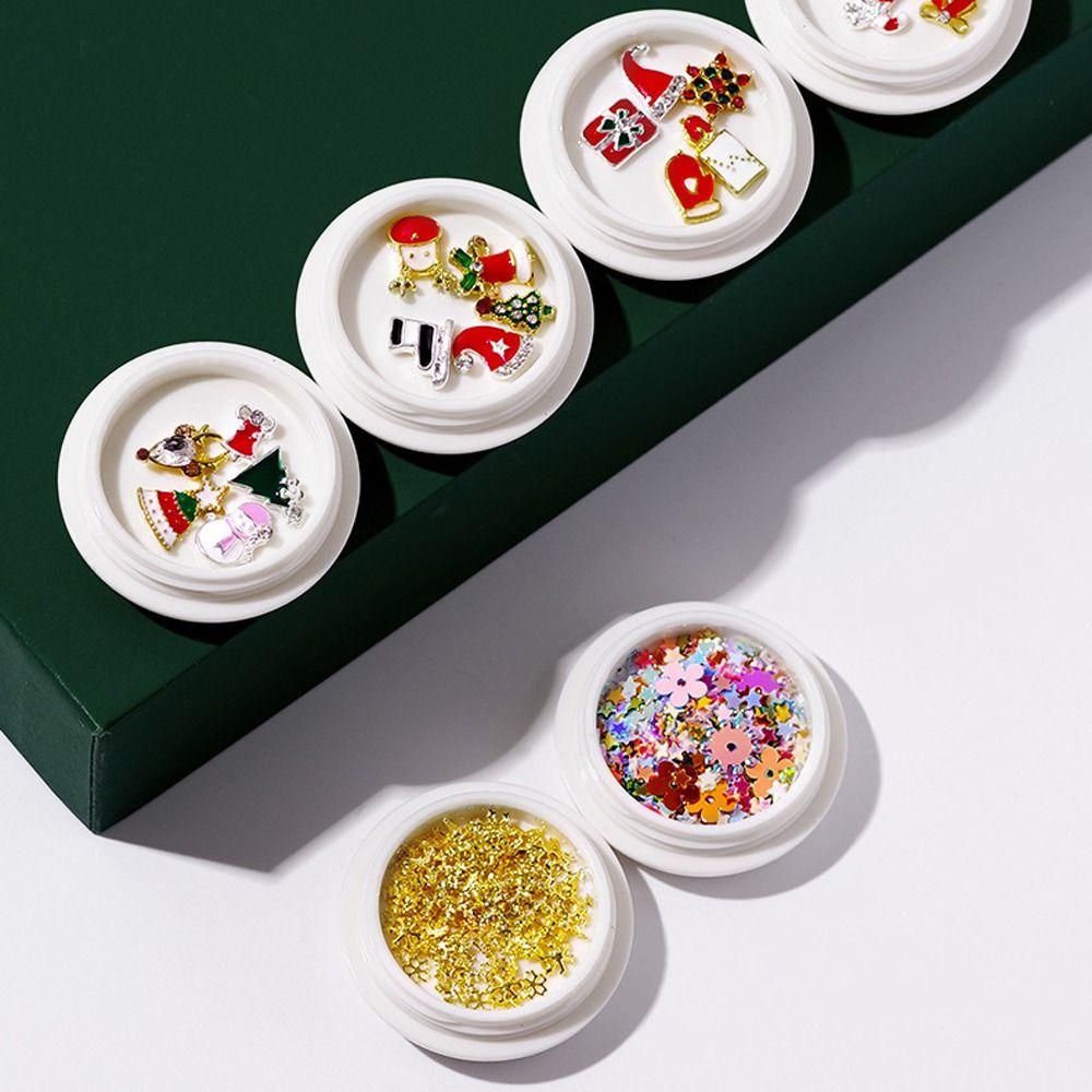 Elk Santa Claus 3D Rhinestones Manicure Accessories Christmas Nail Art Decorations Jewelry Tools