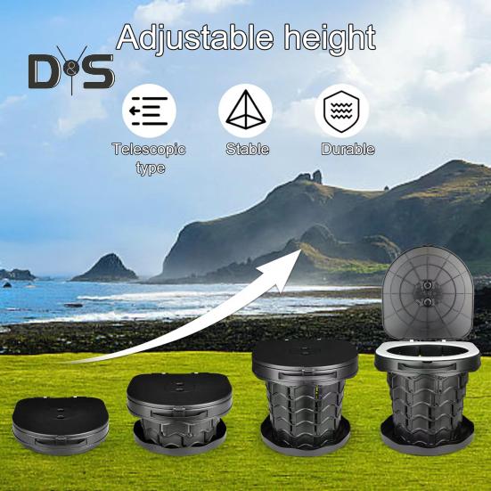 Выдвижной портативный туалет с большой грузоподъемностью, регулируемой высотой, портативный туалет для кемпинга, для использования в чрезвычайных ситуациях