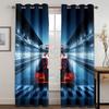 Thick 2Pieces 90%Shading Cool BlackSports Car Luxury Blackout Window Curtains For Bedroom Living Room Bathroom Kicthen Door Hall