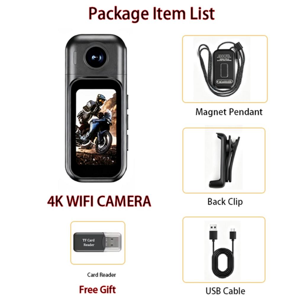 Body Camera 1080P HD Ultra Compact Mini Sports Action Cam for Outdoor Vlogging & Photographic Recording