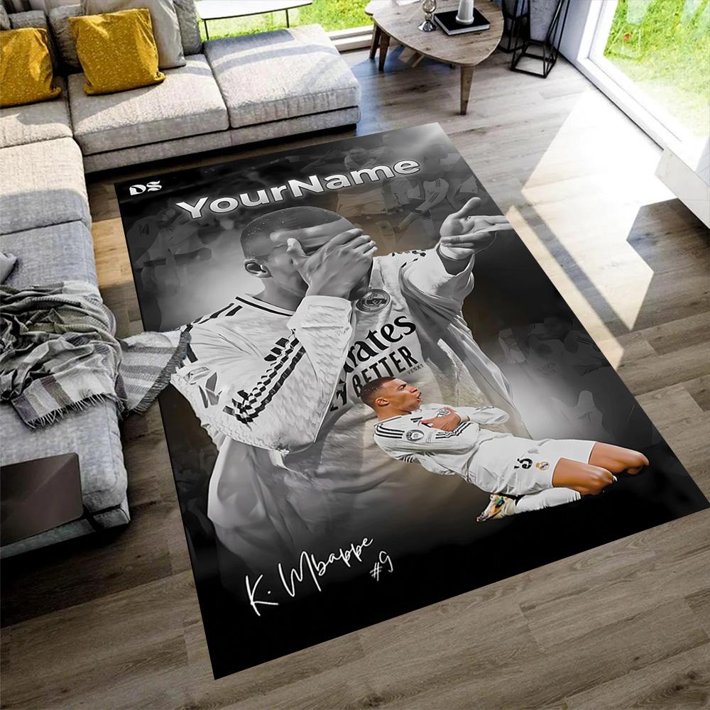 Mbappe Customized Name Carpet Suitable for Game Room Study room Balcony Dormitory Anti-slip Rug Office home decor Perfect Gift for Women/Men