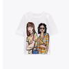 Women Summer Girl Print Cotton Oversized T Shirt Short Sleeve Long Tee Shirt Wear Top
