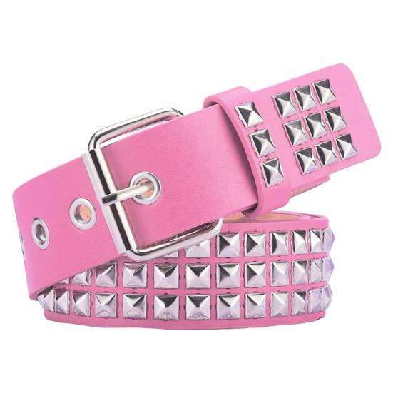 Punk Style Studded Belt Square Rivets Adjustable Straps Rock Waistband Women Girls Gothic Scene Accessories
