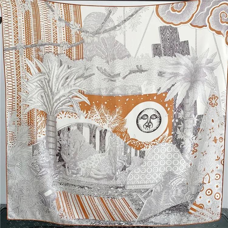 130 СМ Шарф из шелковой шерсти женский большой квадратный шарф шелковый шарф новый кашемировый универсальный платок тонкий