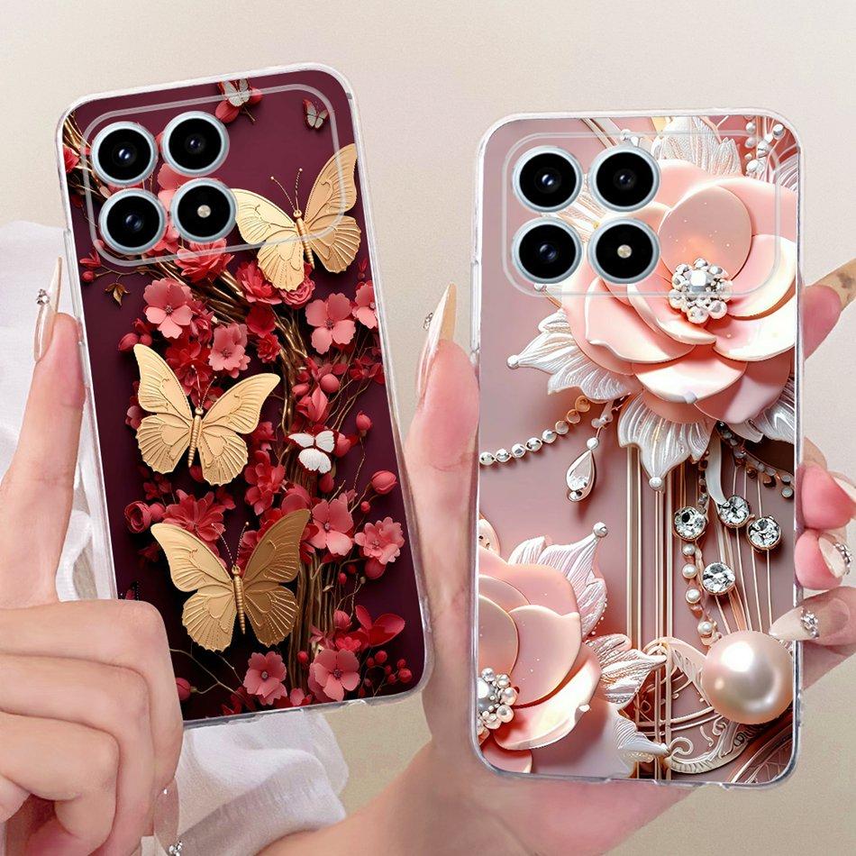 For Xiaomi Poco F8 Pro 2025 Cute Flower Butterfly Cat Painted Case For Poco F8Pro 5G Soft Silicone TPU Phone Cases