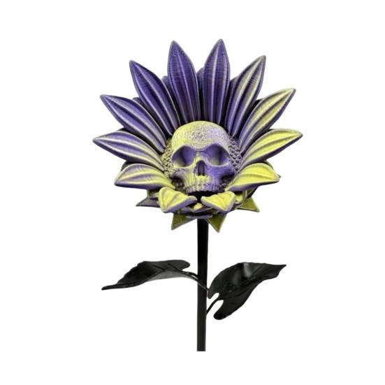 Запретный Подсолнух Скульптура Готический Череп Цветок Декор 3D Печать Зловещее Искусство Хэллоуин Украшение для Ужас Домашняя Вечеринка Декор