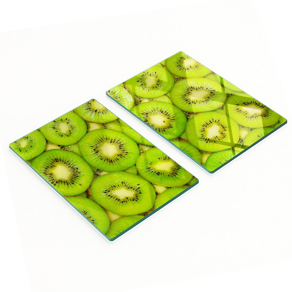 Kitchen Multifunctional Decorative Boards Tempered Glass Kiwi 2x40x52 cm