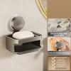 Detachable Self Draining Soap Holder Space Saving Soap Drain Box Suction Cup Soap Dish  Washroom