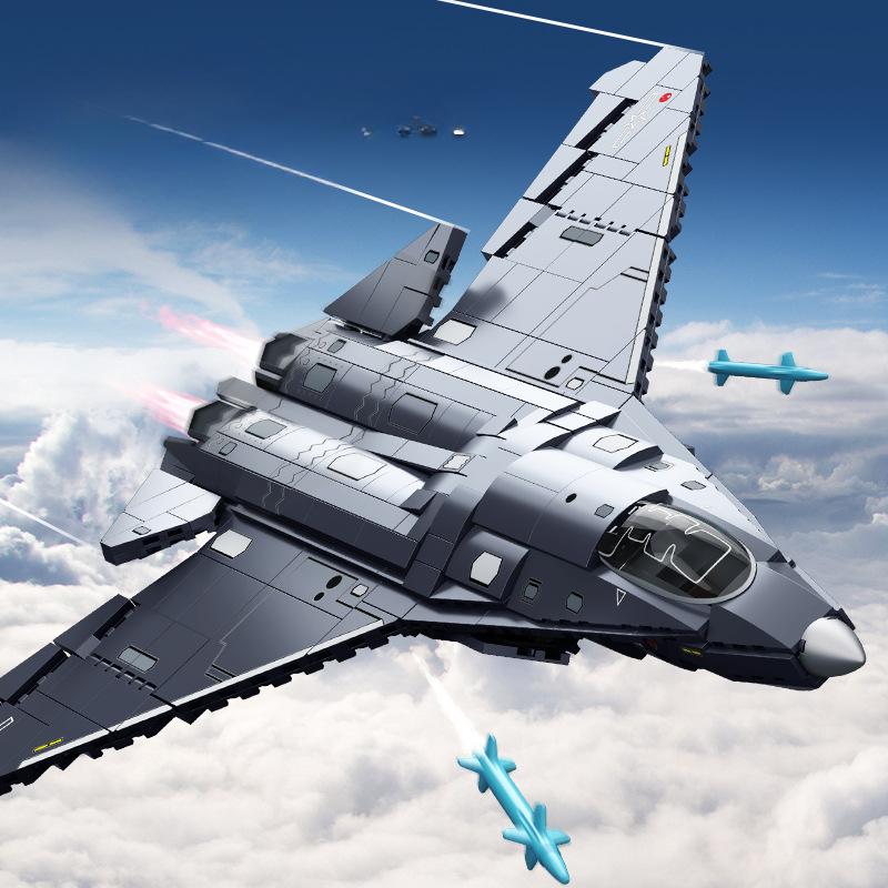 735PCS Military Series Air Force Sixth-generation Fighter Jet Building Block Children's Toys No BOX
