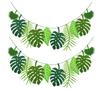 Turtle Leaf Banner Hawaii Party Decoration Happy Summer Birthday Party Garland Safari Jungle Theme Dinosaur Theme Party Decors