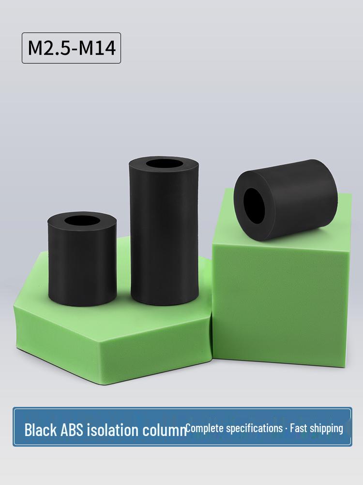 Black ABS Straight-Through Insulating Spacer Sleeve for M2.5-M14