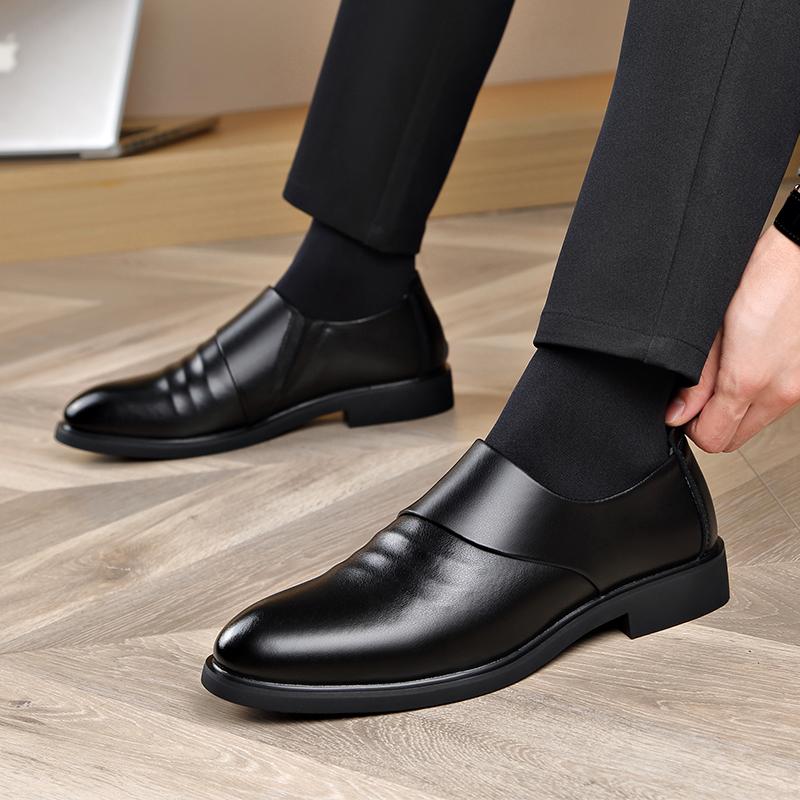 High Quality Casual Leather Shoes for Men Wedding Outdoor Business Casual Office Work Shoes Classic Breathable Walking Shoes