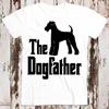 230 г/м² 100% хлопок The Dogfather Эрдельтерьер силуэт забавный подарочный топ футболка крутая футболка 8730