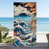 waves and the brilliant clouds polyester microfiber beach towel is highly absorbent, suitable for swimming and beach outings