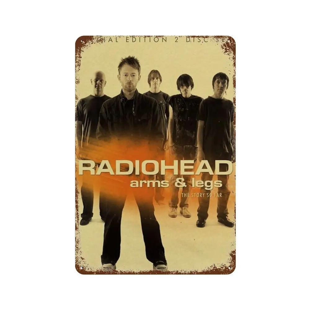 Рок-группа Radiohead Music Art Poster Ретро Металлическая жестяная вывеска Винтажная табличка для дома, комнаты, бара, клуба, мужской пещеры, кафе, декор настенные тарелки