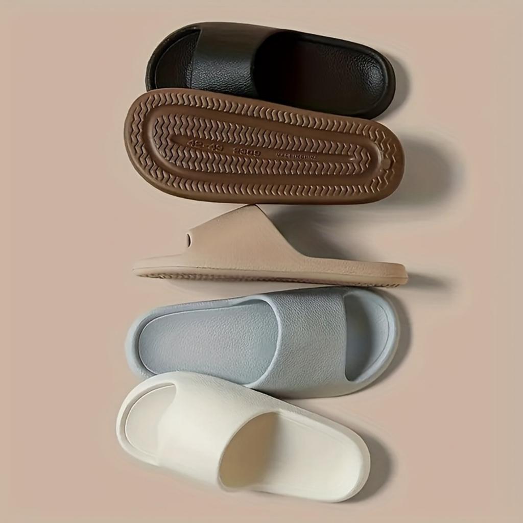 Женские нескользящие тапочки из ЭВА с толстой подошвой, мужской повседневный комплект тапочек, пляжные тапочки для ванной, однотонные домашние и уличные тапочки