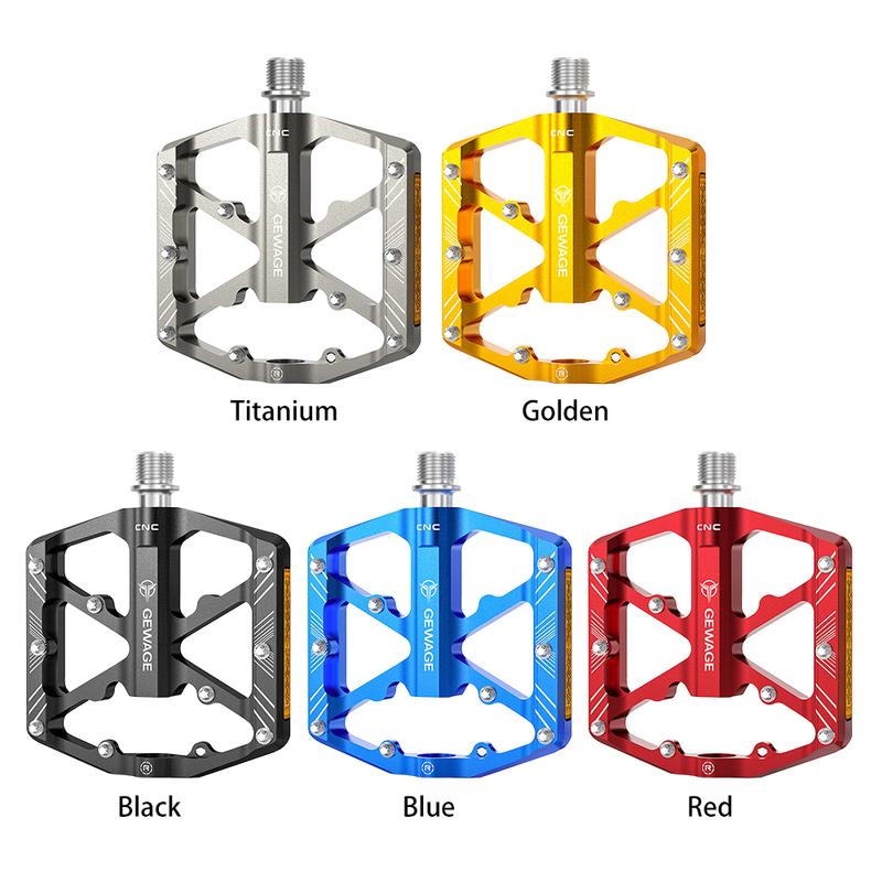 GEWAGE Bike Pedals Aluminum Alloy Bicycle Pedals w Reflectors Mountain Bike Pedals Non-Slip Cycle Pedals Platform mtb accessory
