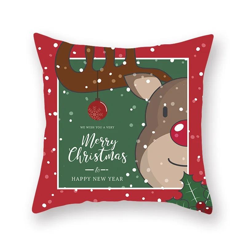 Christmas Themed Pillowcases Car Accessories Office Santa Claus Living Room Sofa Home Pillowcases