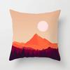 Cartoon Illustration Sunset Landscape Printed Pillowcase Living Room Sofa Bedroom Home Decoration Cushion Cover