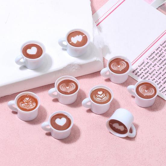 40Pcs Mini Resin Coffee Cups Statues Vivid Appearance Micro Landscape Ornament DIY Crafts Lightweight Dollhouse Decor
