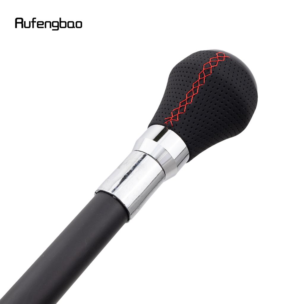 Трость для ходьбы из черной кожи с красным мячом и серебряным покрытием, модная декоративная трость для джентльмена, элегантная трость для косплея, посох 93 см